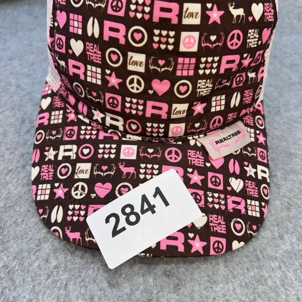 Peace Heart Deer Print Youth Pink Realtree Trucker Hat Mesh Back Adjustable
